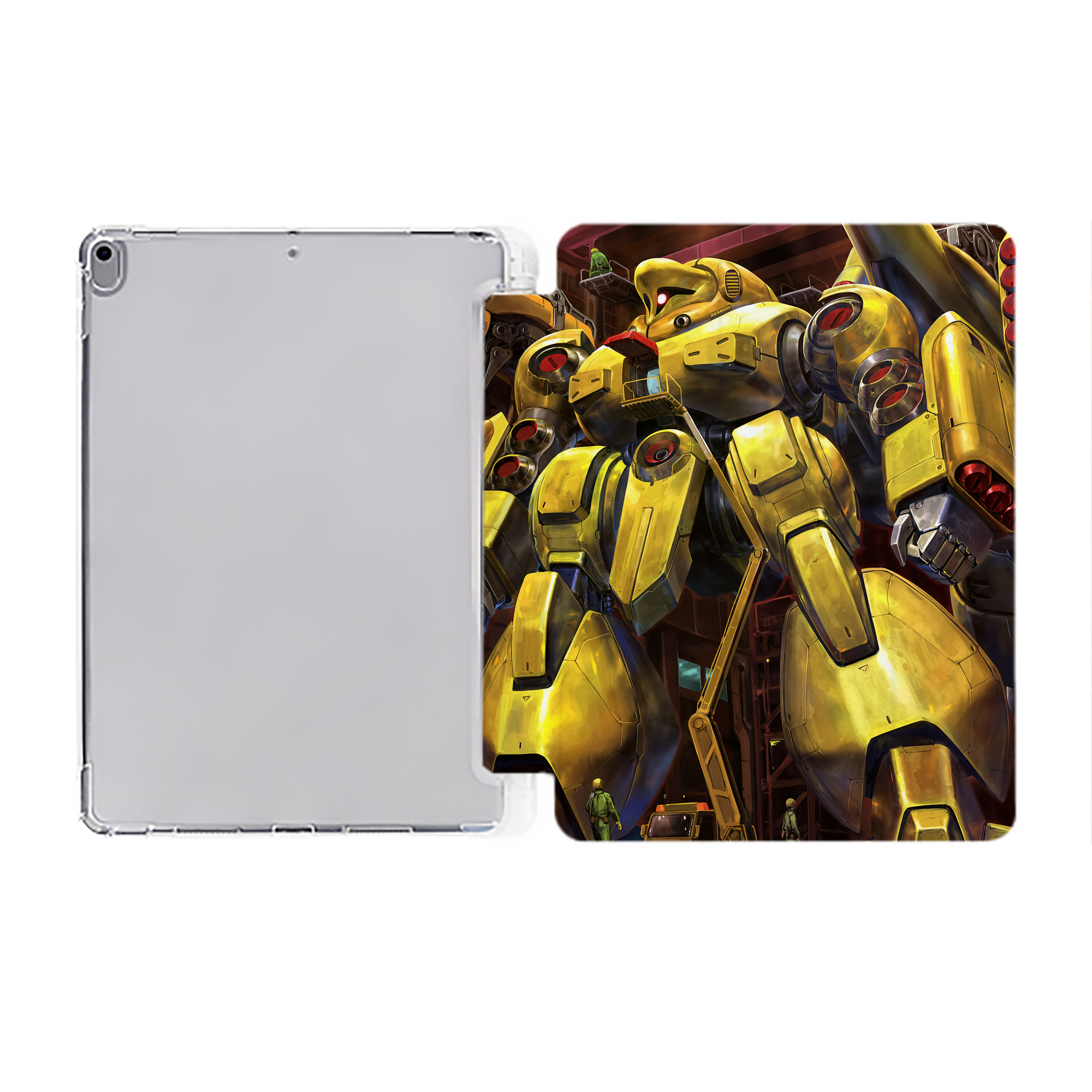 （画像用） 機動戦士ガンダム Mobile Suit Gundam IPad ケース ペン収納付き 三つ折りスタンド PUレザー×シリコン 対応機種9.5/10.5/10.9インチ